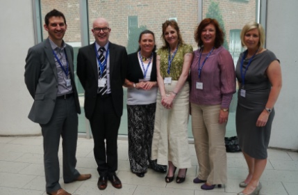 Cygnet Hospital Derby's Dr Liz Gethins and Carol Collins (2nd and 3rd from right) with the other speakers from the morning session.
