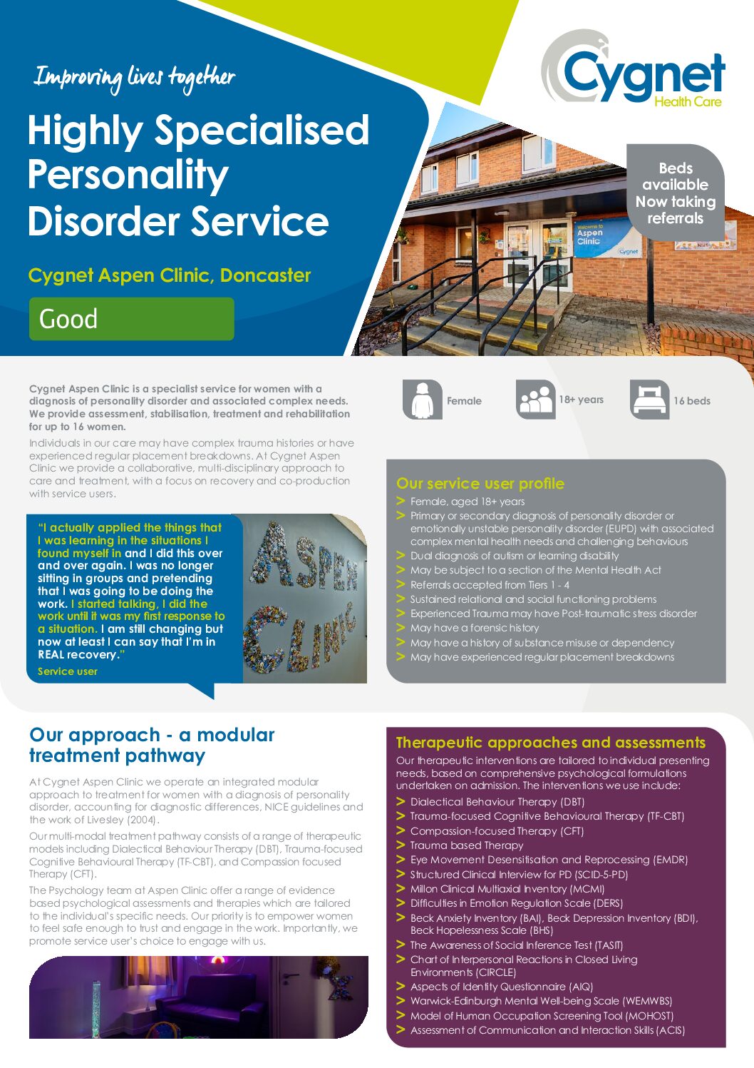 Download the Cygnet Aspen Clinic flyer PDF