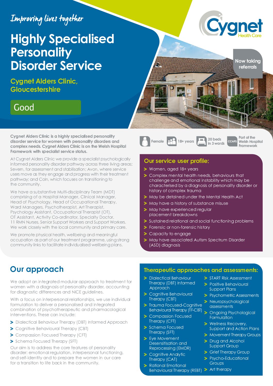 Download the Cygnet Alders Clinic flyer PDF