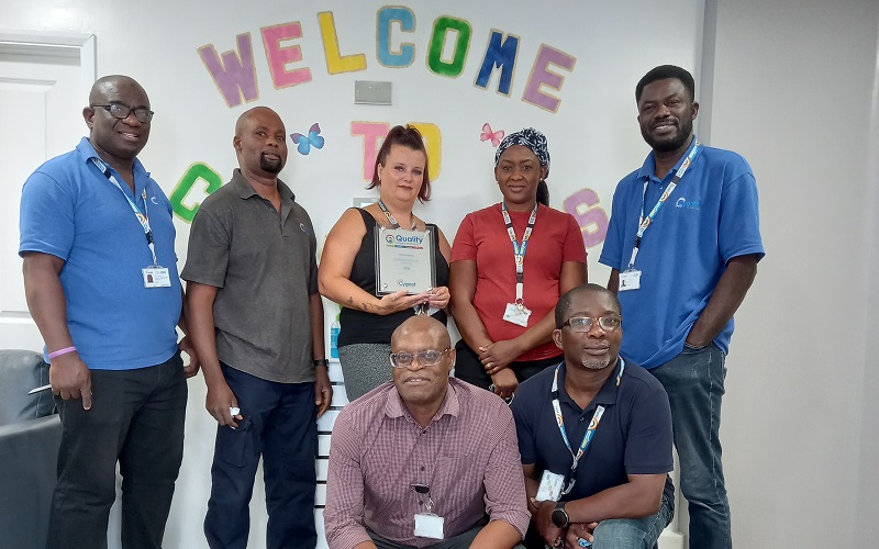 The team at Chaseways with their QI Ready plaque