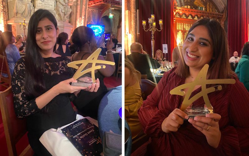 Members of the Cygnet team with our award at Reward Gateway awards ceremony