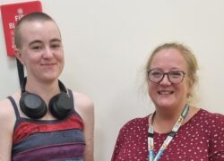 Willow with Cygnet Hospital Maidstone's General Manager Alison McCulloch