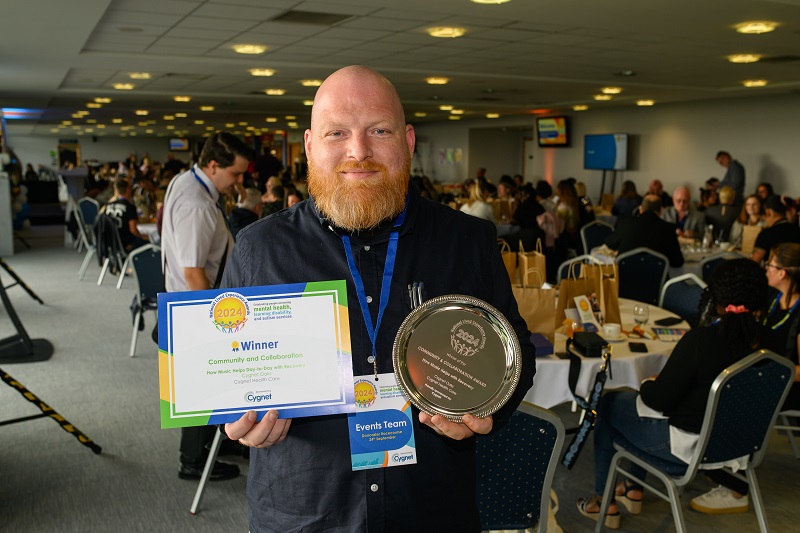 Chris with his National Lived Experience Award