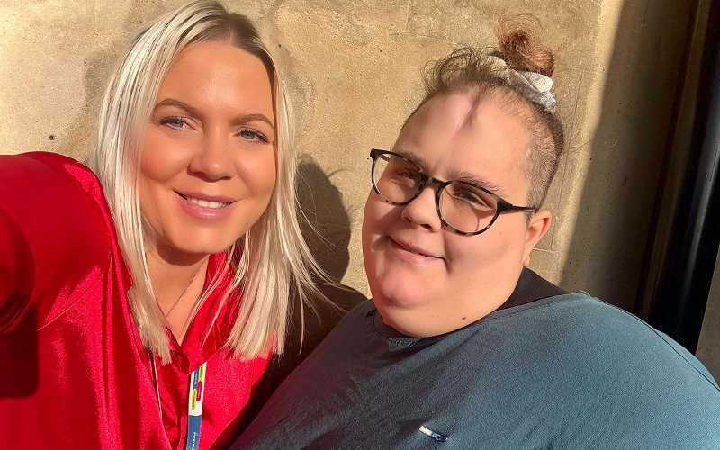 Lucy and hospital manager Nicola Mullender