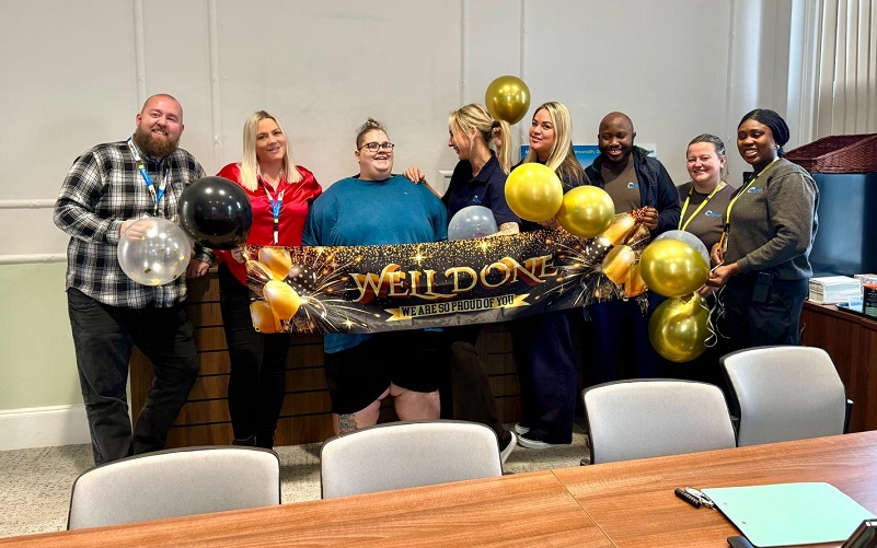 Lucy and some of the team at Cygnet Maple House on her discharge day 