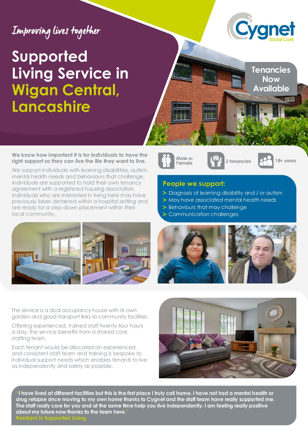 Download Supporting Living in Wigan Central flyer PDF