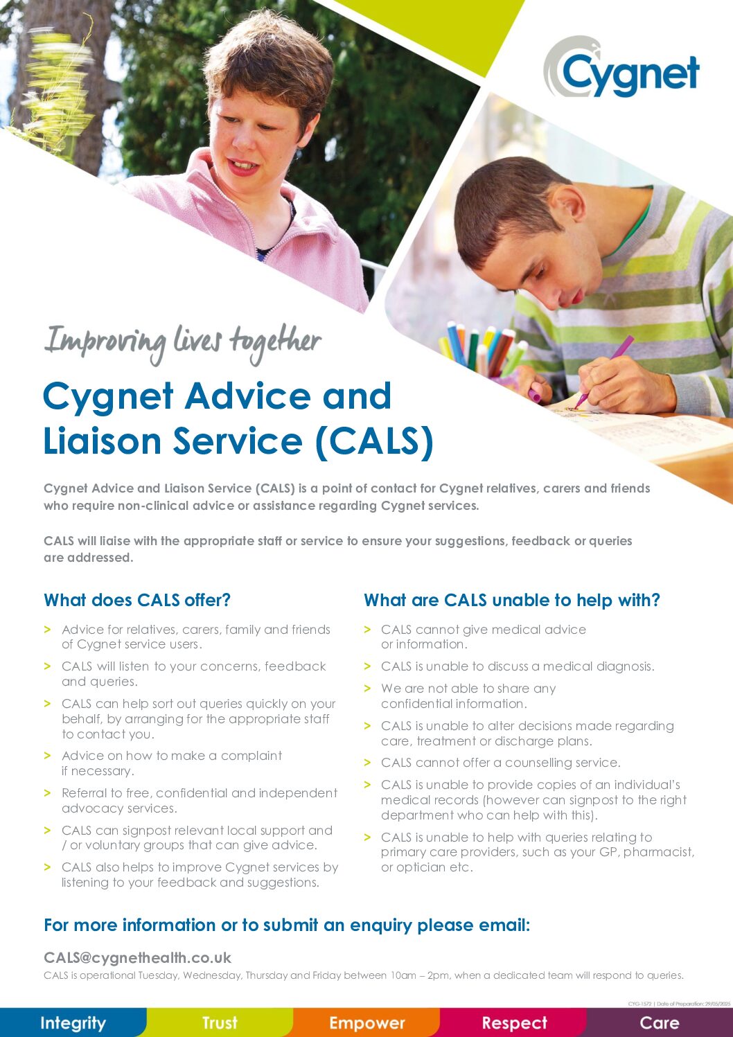 Download more information about our CALS Liaison Service PDF