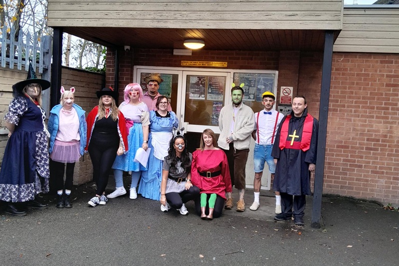 Some of the cast of this year's Cherry Tree House and Pines panto
