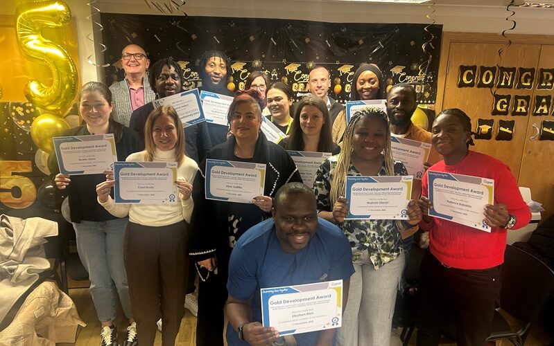 Our Gold Award recipients with their certificates